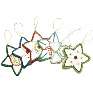 Stelle di Natale bianche ad uncinetto 9 cm - 6 PEZZI - Crochet by Patty