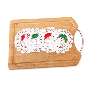 Sottobicchieri bianchi con Babbo Natale ad uncinetto 13 cm - 4 PEZZI - Crochet by Patty