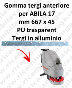 ABILA 17 B Standard Alluminium Sq. GOMMA TERGIPAVIMENTO ANTERIORE per Lavasciuga COMAC