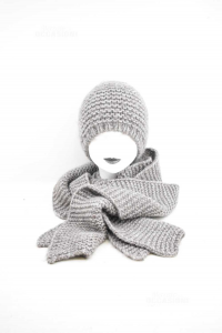 Hat Wintery + Scarf Niki.size Made In Italy Where Grey Alpaca And Wool