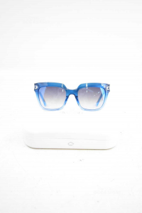 Sunglasses Woman Swarovski Blue Effect Gradient With Case White Mod.sk0170