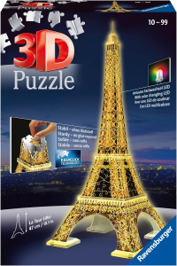 Ravensburger Puzzle 3D Torre Eiffel in Edizione Speciale Notte con LED