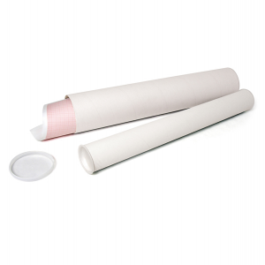 Tubo portadisegni - diametro 6 cm - H 54 cm - cartone - bianco - IKona+