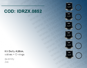 Kit Dolly A2864 Cod. KIT 2864 IDROBASE (ZX.0852) valido per pompe RR 18.16 N, RRA 3.5 G25 N, RRA 3G30 E + FLANGE, RRA 4G30 E + FLANGE ANNOVI REVERBERI composto da valvoline + O-ring