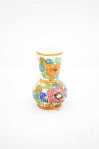 Vaso Piccolo In Ceramica Deruta Disegno Fiore 14 Cm