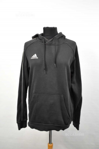 Sweatshirt Mann Adidas Größe M Schwarz Mit Streifen Weiß