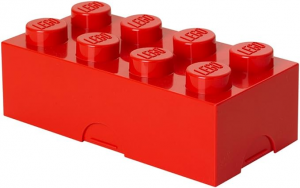 Contenitore Portavivande Lego a 8 Bottoncini, Piccolo Contenitore o Portamatite, Rosso