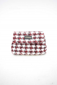 Beauty O Bag In Tessuto Rosso Nero Bianco 22 X 14 X 10 Cm