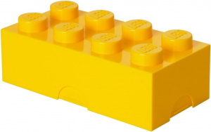 Contenitore Portavivande Lego a 8 Bottoncini, Piccolo Contenitore o Portamatite, Giallo