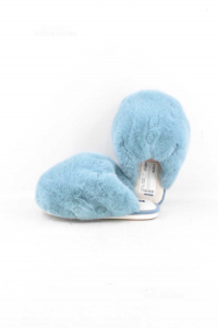 Pantofole Donna Yomix Azzurre Pelose N 37