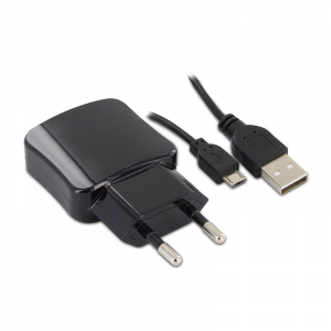 Caricatore da rete 2 USB-A + cavo micro-USB - nero
