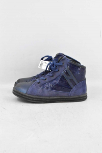 Zapatos Niña Hogan Rebelde Azul Con Lentejuelas Talla 27
