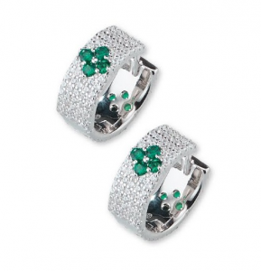 Sovrani orecchini in argento fiore smeraldo J8392