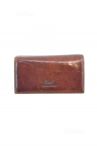 Wallet In Real Leather Brown Gian Mark Venturi
