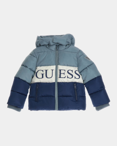 Guess piumino bambina infant-kids nero con cappuccio e fascia logo