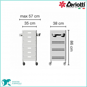 Carrello Parrucchieri con 6 Cassetti e Porta Phon Professionale