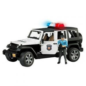Bruder 2526 Jeep Wrangler Unlimited Rubicon Polizia Con Poliziotto