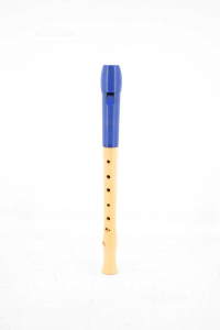 Wooden Flute And Plastic Blue Moeck