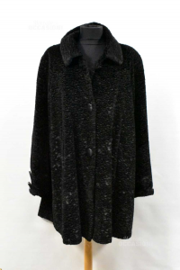 Coat Woman In Eco Fur - Boulevard De The Mode Black Lunfo Size 46