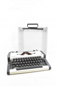 Typewriter Mechanical Olympia Traveler De Luxand White With Lid