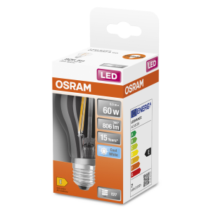 OSRAM Lampadina LED STAR Classic A 60 filamento, luce naturale, E27 