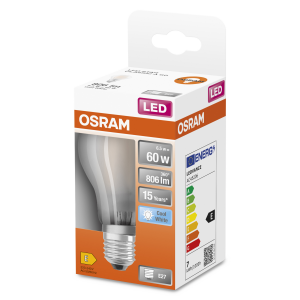 OSRAM Lampadina LED STAR Classic A 60 filamento, luce naturale, E27  