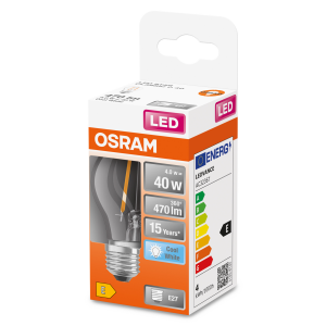 OSRAM Lampadina LED STAR Classic P 40 filamento, luce naturale, E27 
