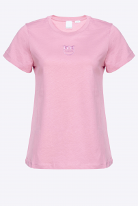 T-shirt Bussolotto ricamo Love Birds rosa Pinko