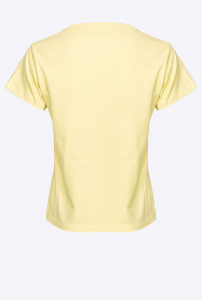 T-shirt Basico mini logo gialla Pinko
