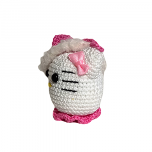 Amigurumi Palla Hello Kitty rosa ad uncinetto 9x9 cm - Crochet by Patty