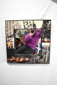 Specchio Cornice Fantasia New York Dimensione 60x60 Cm
