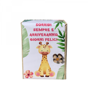 Saponetta vegetale con Giraffa con frase 5.5x8.5 - Beccalli For Life