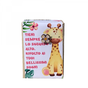 Saponetta vegetale Giraffa con frase 5.5x8.5 - Beccalli For Life