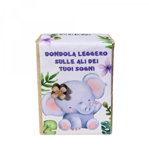 Saponetta vegetale con Elefante e frase 5.5x8.5 - Beccalli For Life