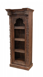 Libreria in legno di teak recuperato da vecchie cornici portali #VI8