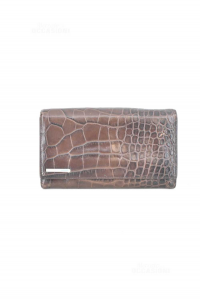 Wallet Woman Piquadro In Real Leather Brown 19x11 Cm