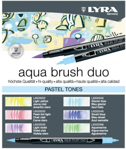 Pennarelli Acquerellabili Aqua Brush Duo Set da 6 Lyra - Pastel Tones