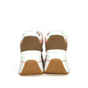Sneakers platform taupe/rosa Guess