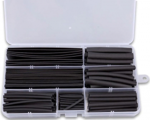 Guaina termorestringente nera varie misure kit da 127 pezzi