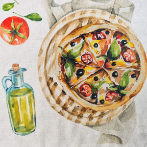 Kitchen Towel PIZZA ITALIA cotton tea towel Tuttobiancheria