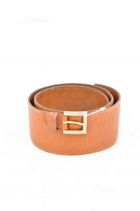 Belt In Genuine Leather Brown 95x6 Cm