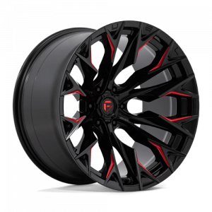 Cerchi in lega  FUEL 1PC  FLAME  22''  Width 12   6x139,7  ET -44  CB 106,1    Gloss Black Milled W/ Candy Red
