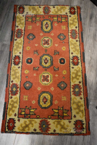 Carpet Hand Made Red Yellow Small 115x63 Cm