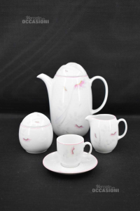 Service Coffee Ceramic Wohenstrauss Bavaria 11 People + Milk Jug Sugar Bowl Teapot