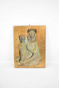 Icon Russian Madonna With Child Decoupage Su Leaf Gold 18x24 Cm