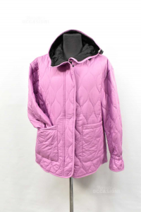 Jacket Woman Geoxquilted Pink Waves With Cappuccio Size.42 New