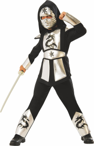 Costume Carnevale Dragon Ninja Silver 5-6 anni