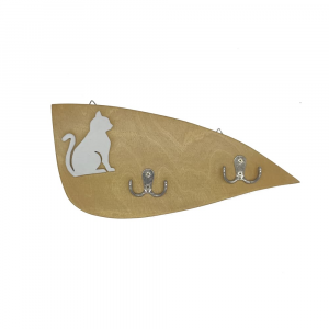Porta guinzaglio per animali domestici da parete in legno Goccia oro made in Italy