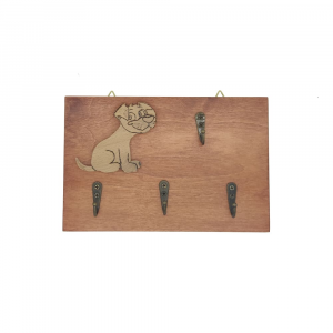 Porta guinzaglio per animali domestici da parete in legno Simpatico made in Italy
