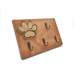 Porta guinzaglio per animali domestici da parete in legno Zampa made in Italy